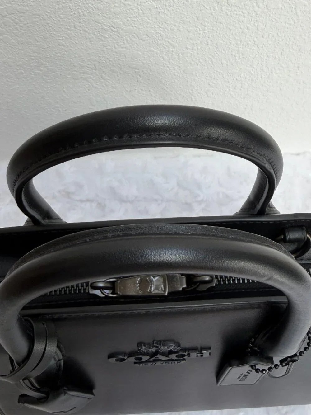 NWOT COACH Andrea Carryall Bag - Smooth Black Napa Leather - CP081 - MSRP $428